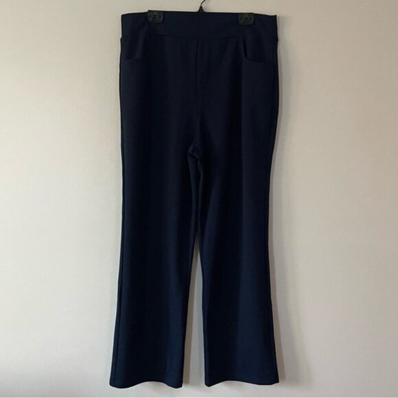 New Kim & Co. Navy Blue Straight Leg Stretch Dress Pants Size XXXL bin 2Q - Picture 2 of 3